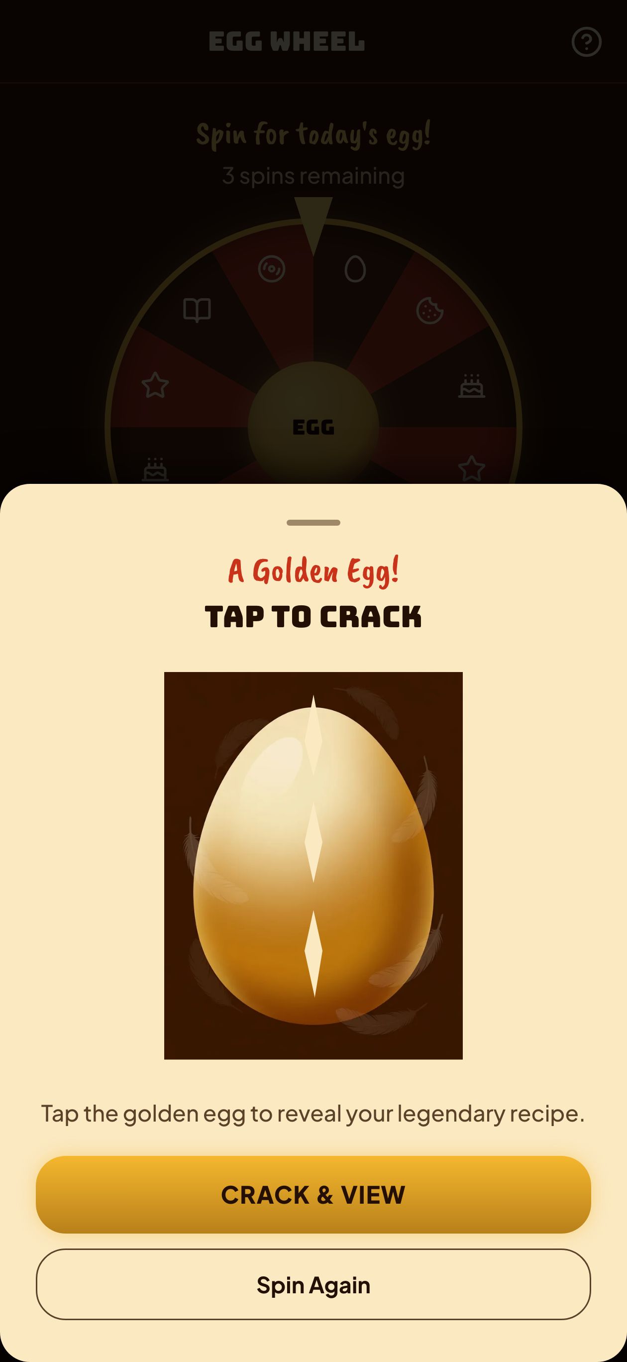 Golden egg reveal